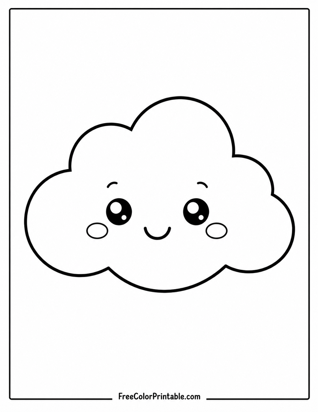 Kawaii cloud coloring page Coloring Page — Free Printable — free printable coloring page